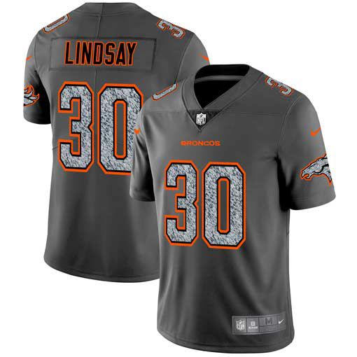 Men Denver Broncos #30 Lindsay Nike Teams Gray Fashion Static Limited NFL Jerseys->seattle seahawks->NFL Jersey